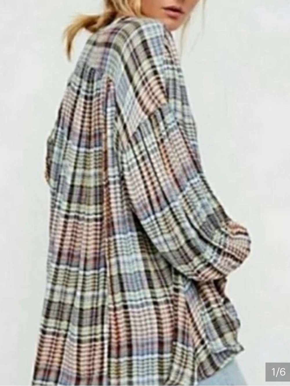 FP Plaid Swingy Blouse